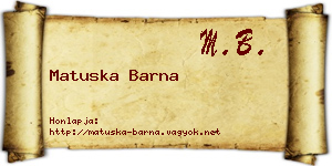 Matuska Barna névjegykártya