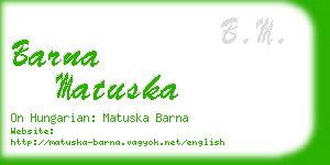 barna matuska business card